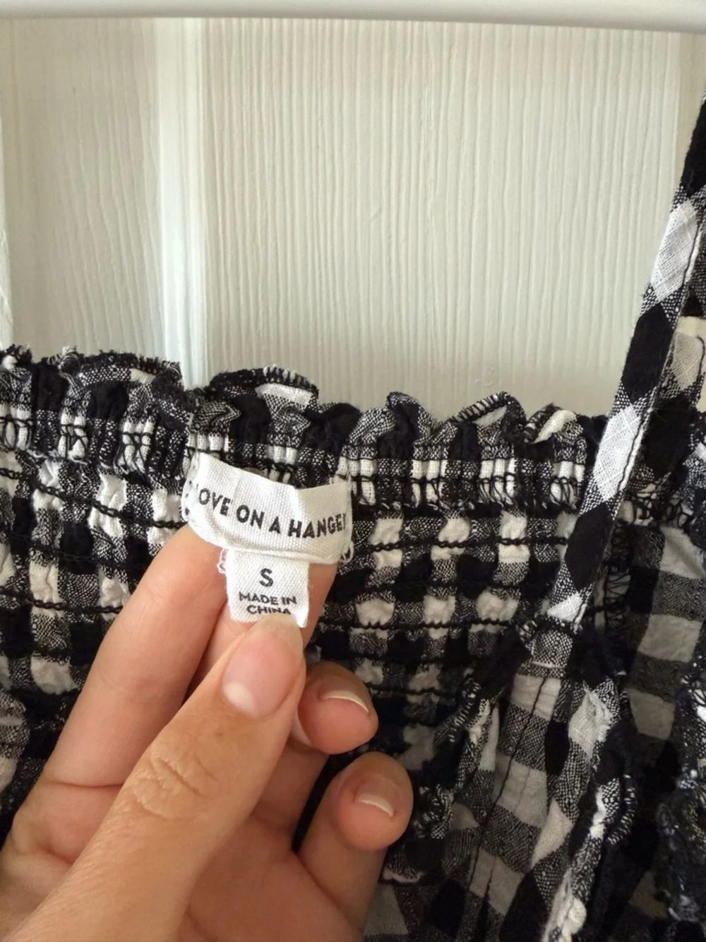 love on a hanger Black & White Gingham Peplum Cami